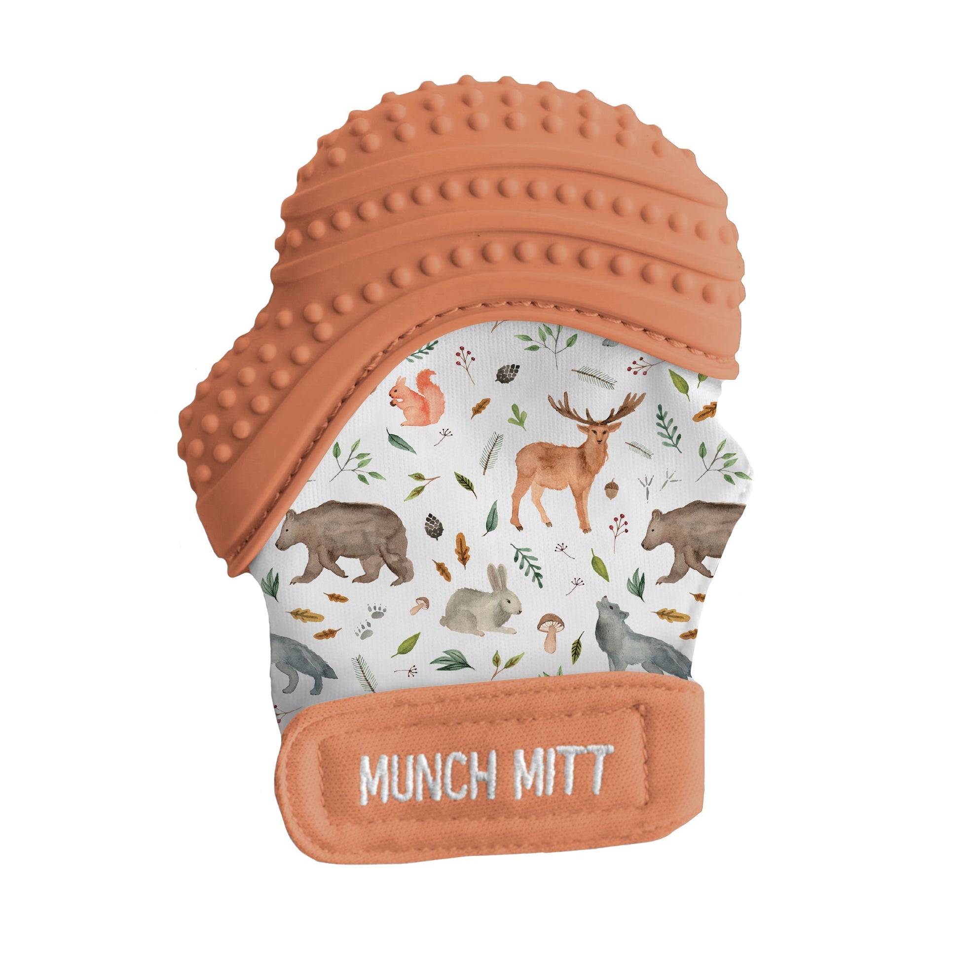 Munch Mitt - Mint Green - Triangles Pacifiers & Teethers Malarkey Kids Woodland Animals 