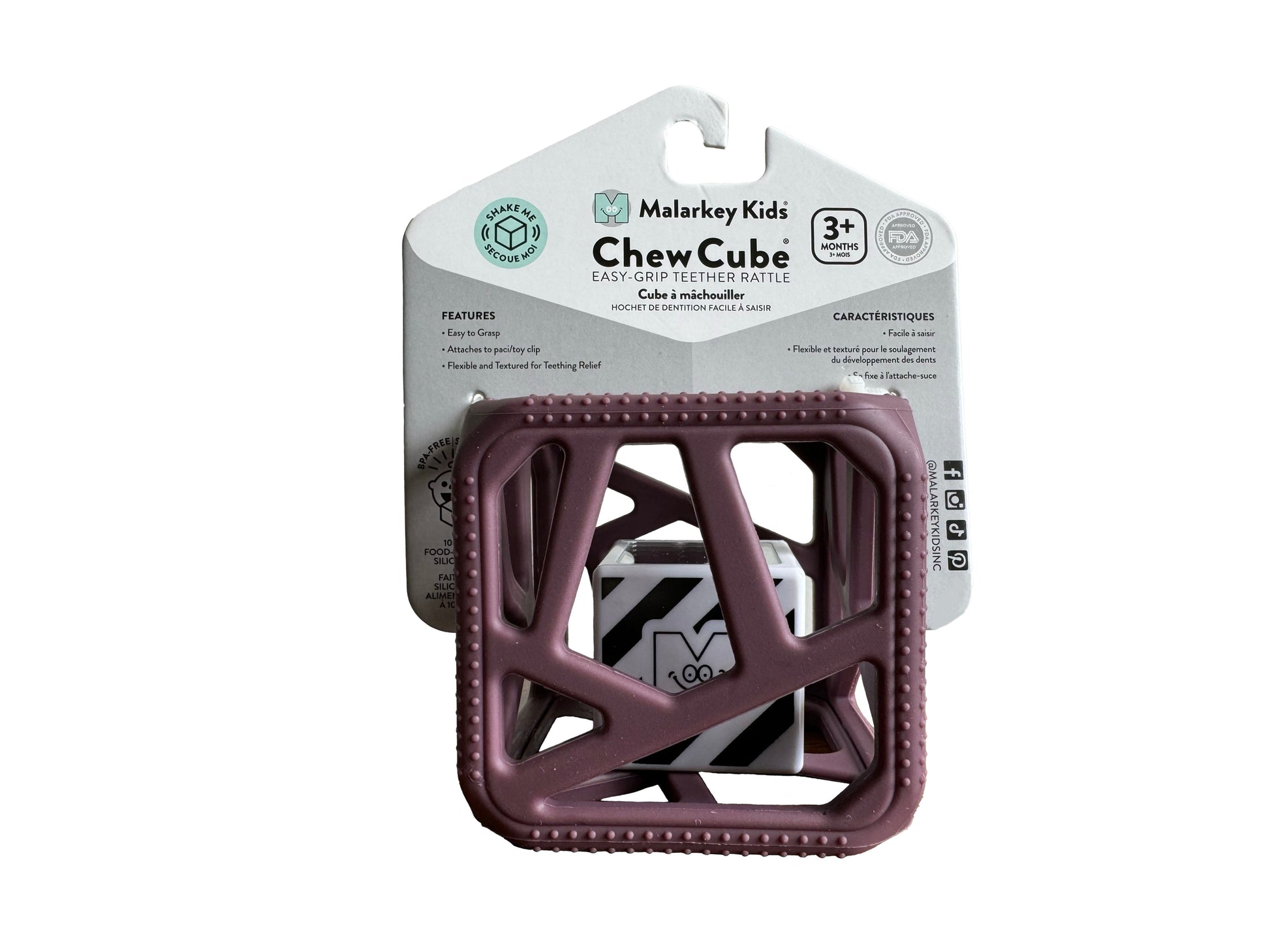 Chew Cube - Purple Pacifiers & Teethers Malarkey Kids 